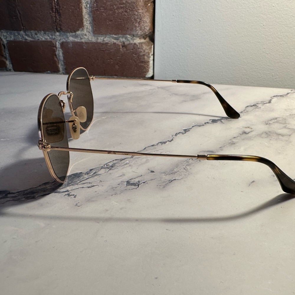 Polarized Brown Rayban Hexagonal Flat Sunglasses - image 3